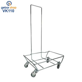 Korbstapelwagen Metall mit Griff für Einkaufskörbe 20 & 28 L fahrbar