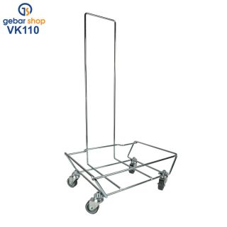 Gebar Einkaufskorb-Set: 10 Körbe + Stapelwagen, Grün, 1 Griff – Stabil & Voluminös (22 L)