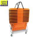 Verkaufskorb Set57 orange 10 Körbe plus Korbstapelwagen