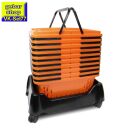 Verkaufskorb Set77 orange 10 Körbe + Korbsammelwagen