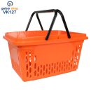 Verkaufskorb Set77 orange 10 Körbe + Korbsammelwagen
