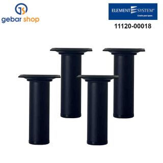 4er Möbelfuss Set "Black matt" Ø30 H 100 mm schwarzmatt Element System