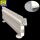 (B-Ware) Tegometall Regal Fußteil H16  T37 juraweiß