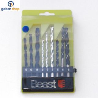 Bohrer Set 9-teilig für Metall, Stein & Holz 5, 6, 8 mm