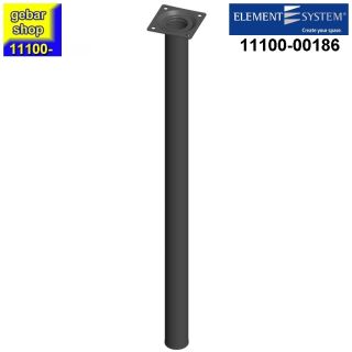Stahlrohrfuß rund Ø30  H 600mm schwarz-matt Element System