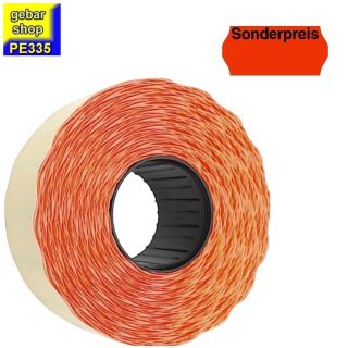 Etiketten 26x12 STD leuchtrot Sonderpreis ablösbar 36 Rollen