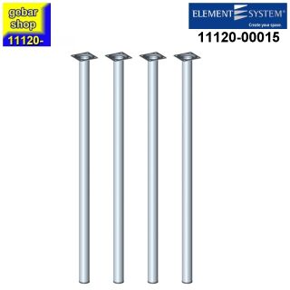 (B-Ware) Element System 4er Fußset Burgund Ø30 H 800 Edelstahloptik