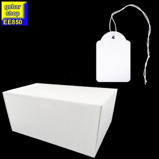 Hängeetiketten 50x70mm weiß mit Faden 1.000 Stück/Karton