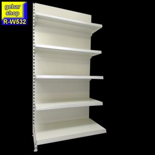 Tegometall Wand Anbauregal R-W53 Fachböden T30/47 juraweiß