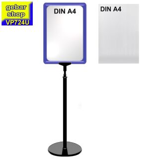 Plakatständer Set7 mit U-Tasche Rahmen DIN A4 blau