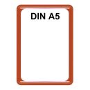 Plakatständer Set7 mit U-Tasche Rahmen DIN A5 rot