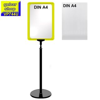 Plakatständer Set7 mit U-Tasche Rahmen DIN A4 gelb