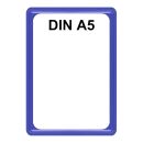 Plakatständer Set9 für Gitterkorb Rahmen DIN A5 blau