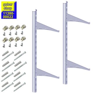 Regal Bausatz DESIGN 2 mit Halbrundschienen RS50 weißalu Element System
