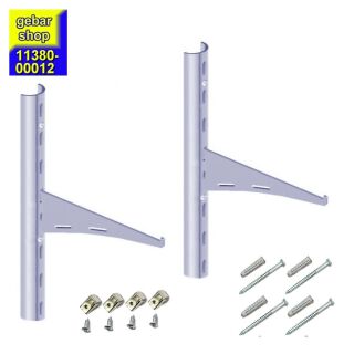 Regal Bausatz DESIGN 1 mit Halbrundschienen RS50 weißalu Element System