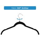 10x Samt Kunststoff Kleiderbügel Breite 41 cm lose schwarz