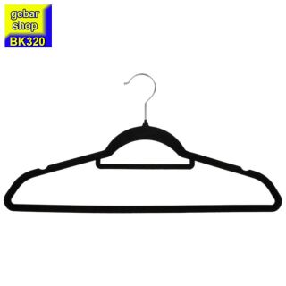 10x Samt Kunststoff Kleiderbügel Breite 45 cm lose schwarz