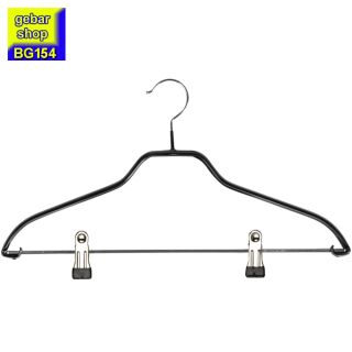 gebar Metall Kleiderbügel Classic MK 40 schwarz S-M Klammersteg