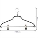 gebar Metall Kleiderbügel Classic MK 40 schwarz S-M Klammersteg