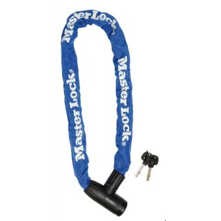 (B-Ware) Fahrradschloss blau Stahlkettenglied Kette 90cm mit 2 Schlüssel