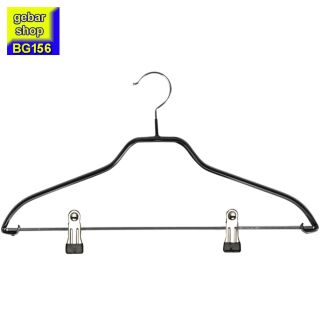 gebar Metall Kleiderbügel Classic MK 46 schwarz L-XXL Klammersteg