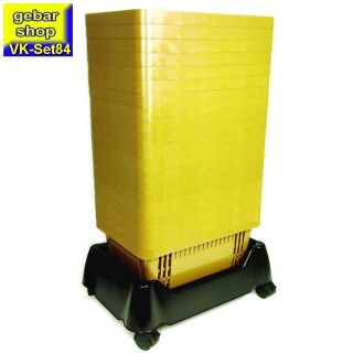 Verkaufskorb Set84 gelb 20 Körbe + Korbsammelwagen