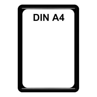 Plakatständer DIN A4 Gelb Mit Teleskopständer – Höhenverstellbar Bis 68 Cm, Schwarzer Fuß, Aufsteller Für Werbung