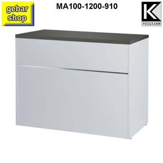 Verkaufstisch MATRIX 120 Theke L120 T60 H90 weißalu sg