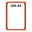 Plakatständer Set0 Fuß eckig U-Tasche Rahmen DIN A4 rot