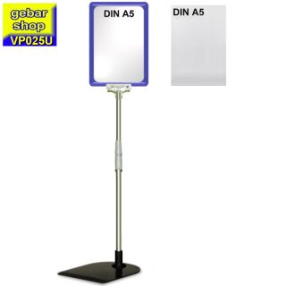 Plakatständer Set0 Fuß eckig U-Tasche Rahmen DIN A5 blau