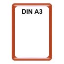 Plakatständer Set1 mit Rahmen und U-Tasche DIN A3 rot