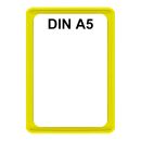 Plakatständer Set0 Fuß eckig U-Tasche Rahmen DIN A5 gelb