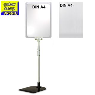 Plakatständer Set0 Fuß eckig U-Tasche Rahmen DIN A4 transparent