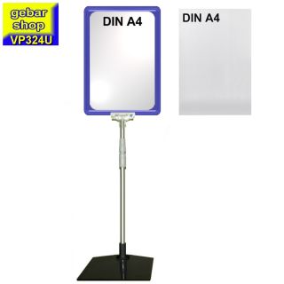 Plakatständer Set3 DIN A4 Rahmen blau mit U-Tasche