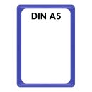 Plakatständer Set3 DIN A5 Rahmen blau mit U-Tasche