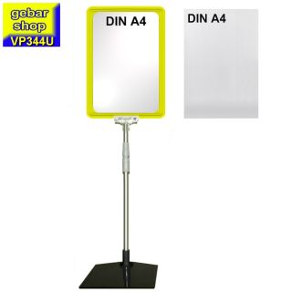 Plakatständer Set3 DIN A4 Rahmen gelb mit U-Tasche