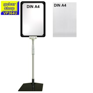 Plakatständer Set3 DIN A4 Rahmen schwarz mit U-Tasche