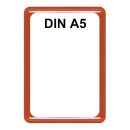 Plakatständer Set4 DIN A5 Rahmen rot U-Tasche