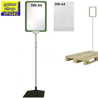 Plakatständer Set4 DIN A4 Rahmen grün U-Tasche