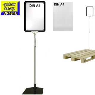 Plakatständer Set4 DIN A4 Rahmen schwarz U-Tasche