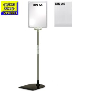 Plakatständer Set0 Fuß eckig U-Tasche Rahmen DIN A5 transparent