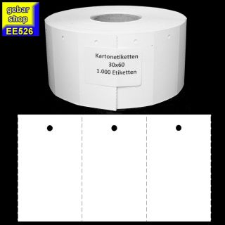 Endlosetiketten 30x60mm blanco 1.000 Stück/Rolle